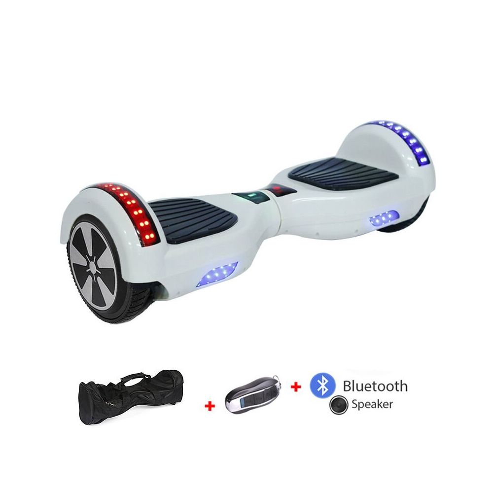 Mac Wheel - 6,5 pouces gyropod Hoverboard blanc à la mer Smart Scooter + Bluetooth + sac + clé à distance - Gyropode