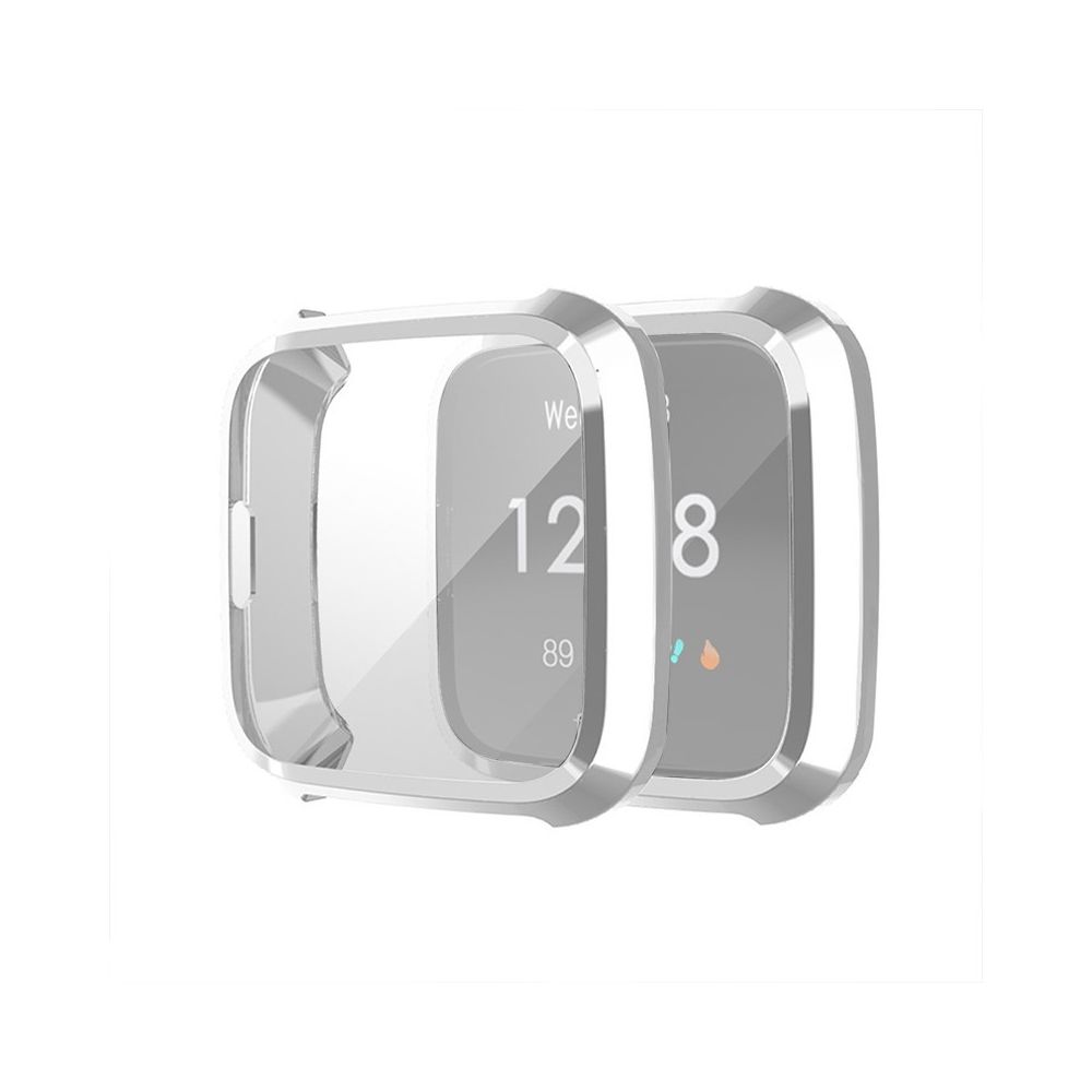 Wewoo - Boîtier de montre Pour Fitbit Versa Lite Smart Watch Etui de protection TPU de totale Argent - Accessoires montres connectées