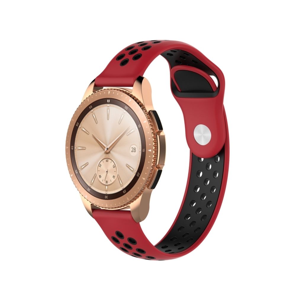 Wewoo - Bande de montre bracelet double couleur pour Galaxy 42mm (noir rouge) - Bracelet connecté