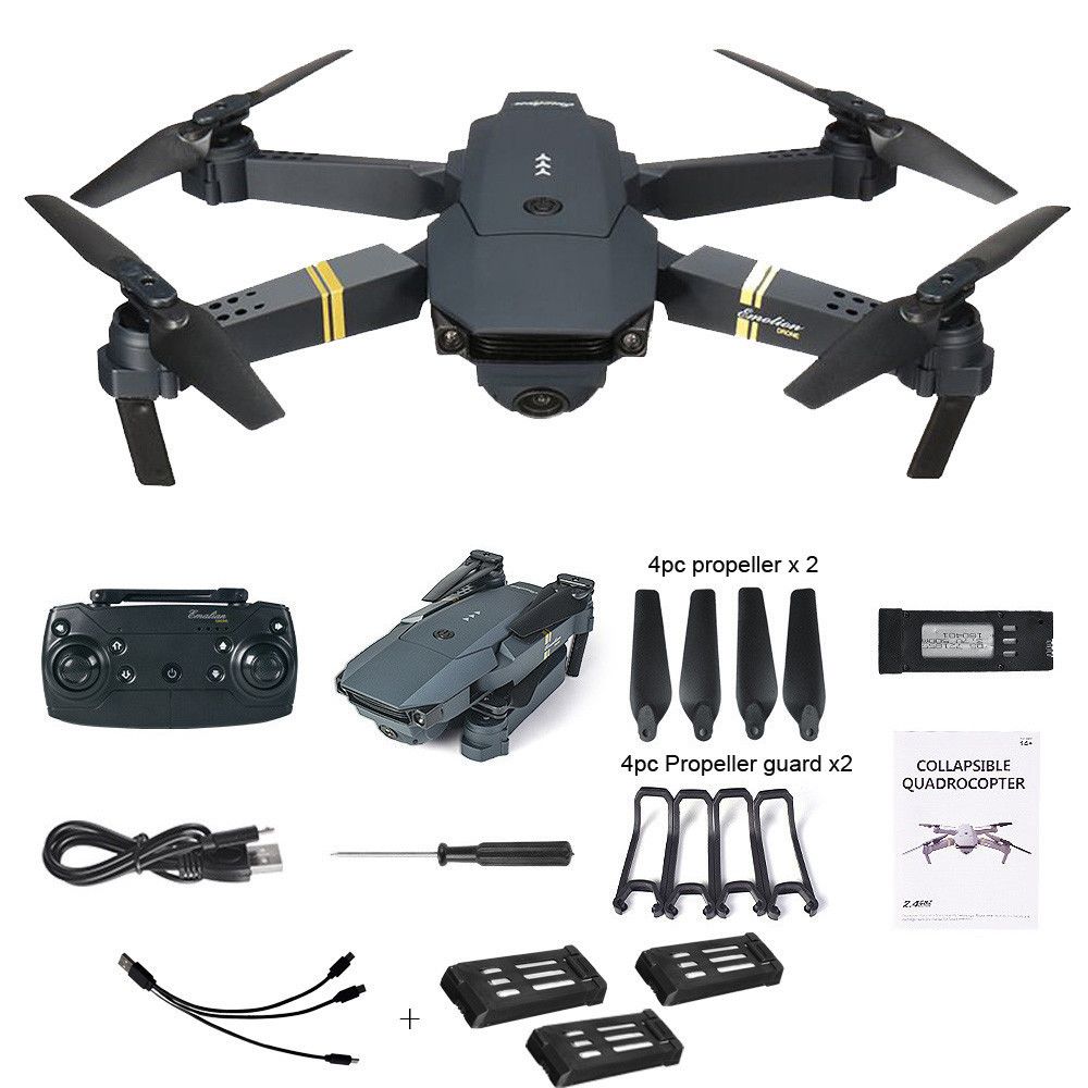 Generic - E58 2MP w / 720P Caméra WIFI FPV Pliable selfie Drone RC Quadcopter RTF Noir - Drone connecté