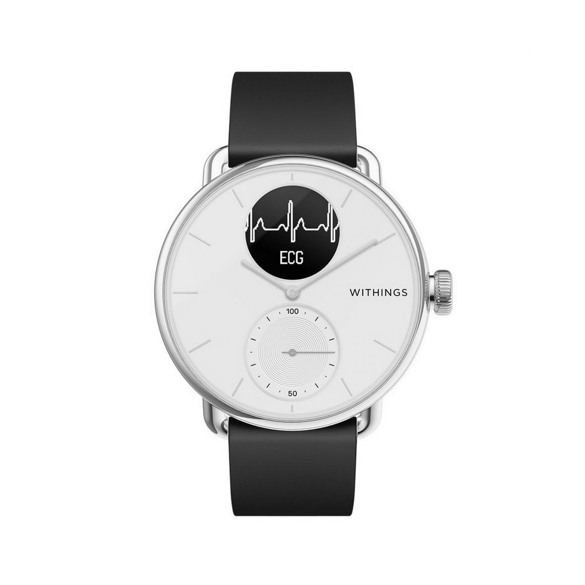 Withings - Montre connectée Homme WITHINGS Montres SCANWATCH 3 Aiguilles - Induction HWA09-model 1-All-Int - Bracelet Silicone Gris - Montre connectée