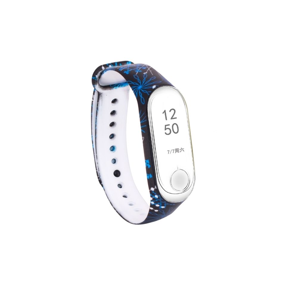 Wewoo - Bleu Light Pattern Silicone peinture bande de montre bracelet pour Xiaomi Mi Band 3, compatible avec Mi Band 3 CA3657B Lake Bleu - Bracelet connecté
