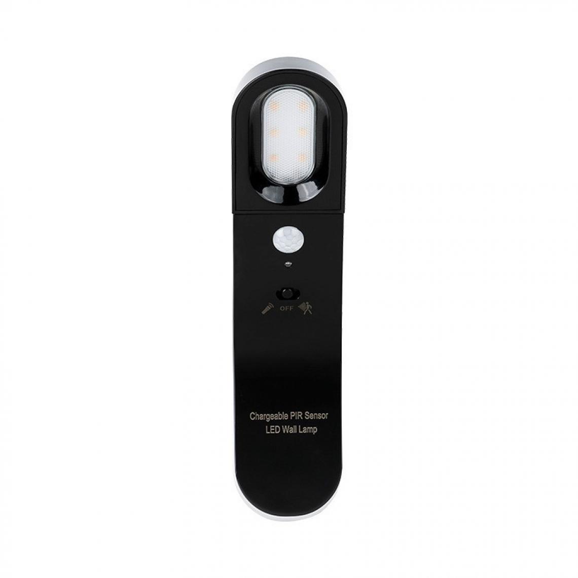 Wewoo - Contrôle de la lumière de nuit par le corps humain USB de la Maison intelligente Lampe de chevet LED de White Light 6500K Noir - Détecteur connecté