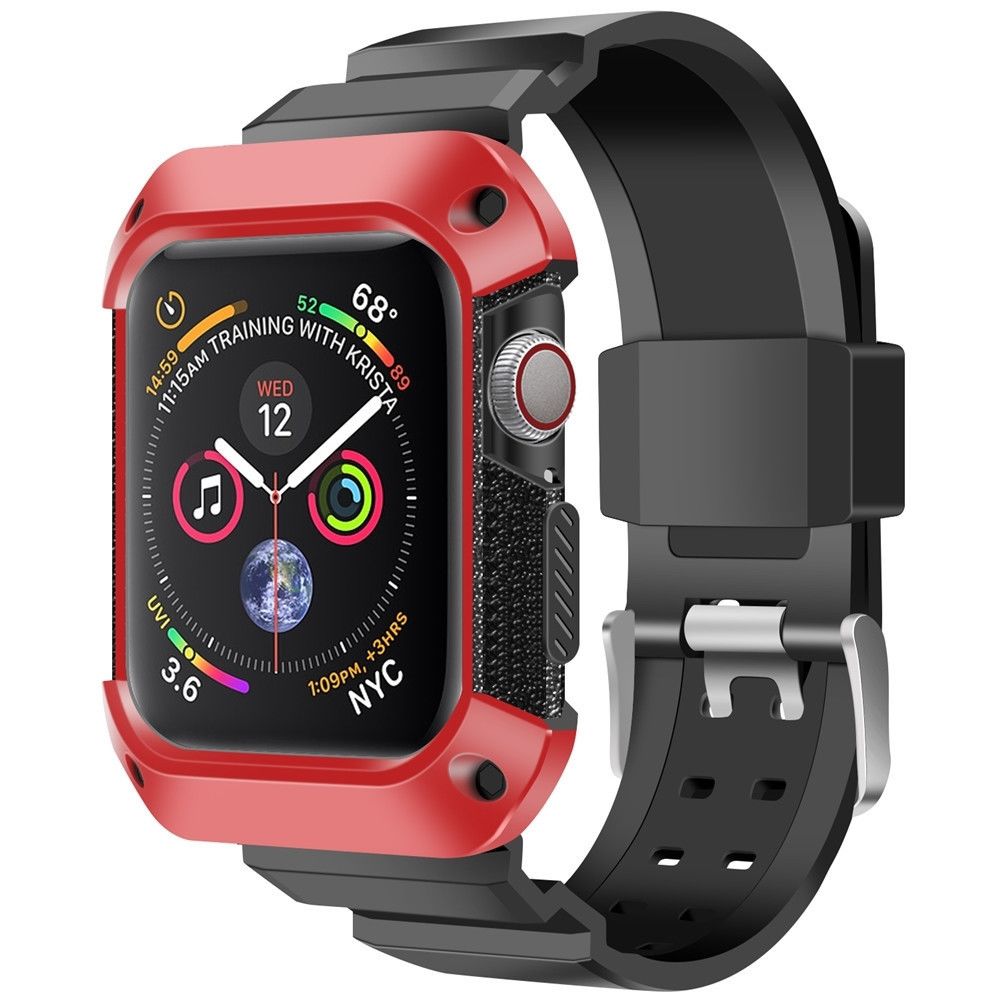 Wewoo - Bracelet de galvanoplastie intégré universel pour Apple Watch 5/4 générations 44 mm rouge + noir - Accessoires Apple Watch