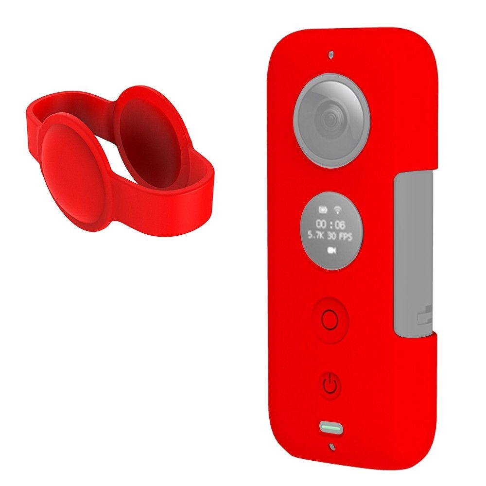 Wewoo - Étui de protection en silicone avec cache-objectif pour Insta360 ONE X rouge - Caméras Sportives