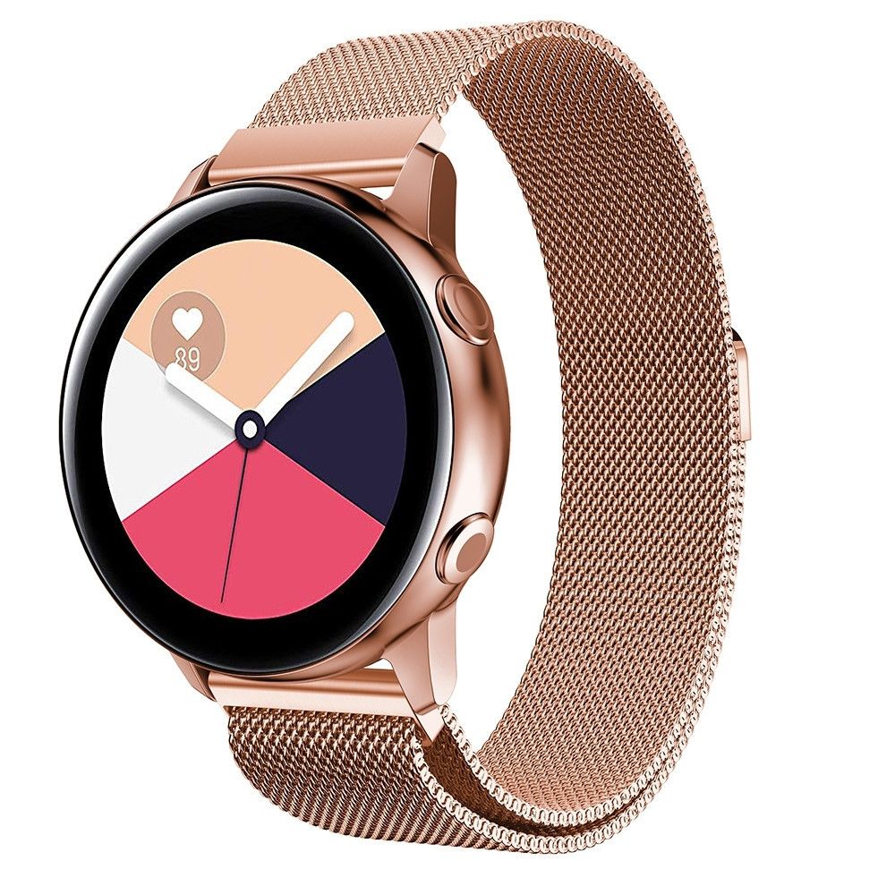 Wewoo - Bracelet pour montre connectée de poignet en acier inoxydable magnétique Milanis WatchBand Galaxy Watch Active 20mm Or Rose - Bracelet connecté