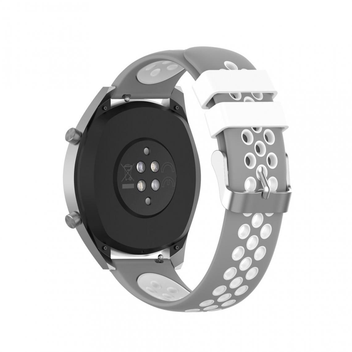 Other - Bracelet en silicone Bicolore 22mm souple gris/blanc pour votre HUAWEI Watch GT2 46mm - Accessoires bracelet connecté