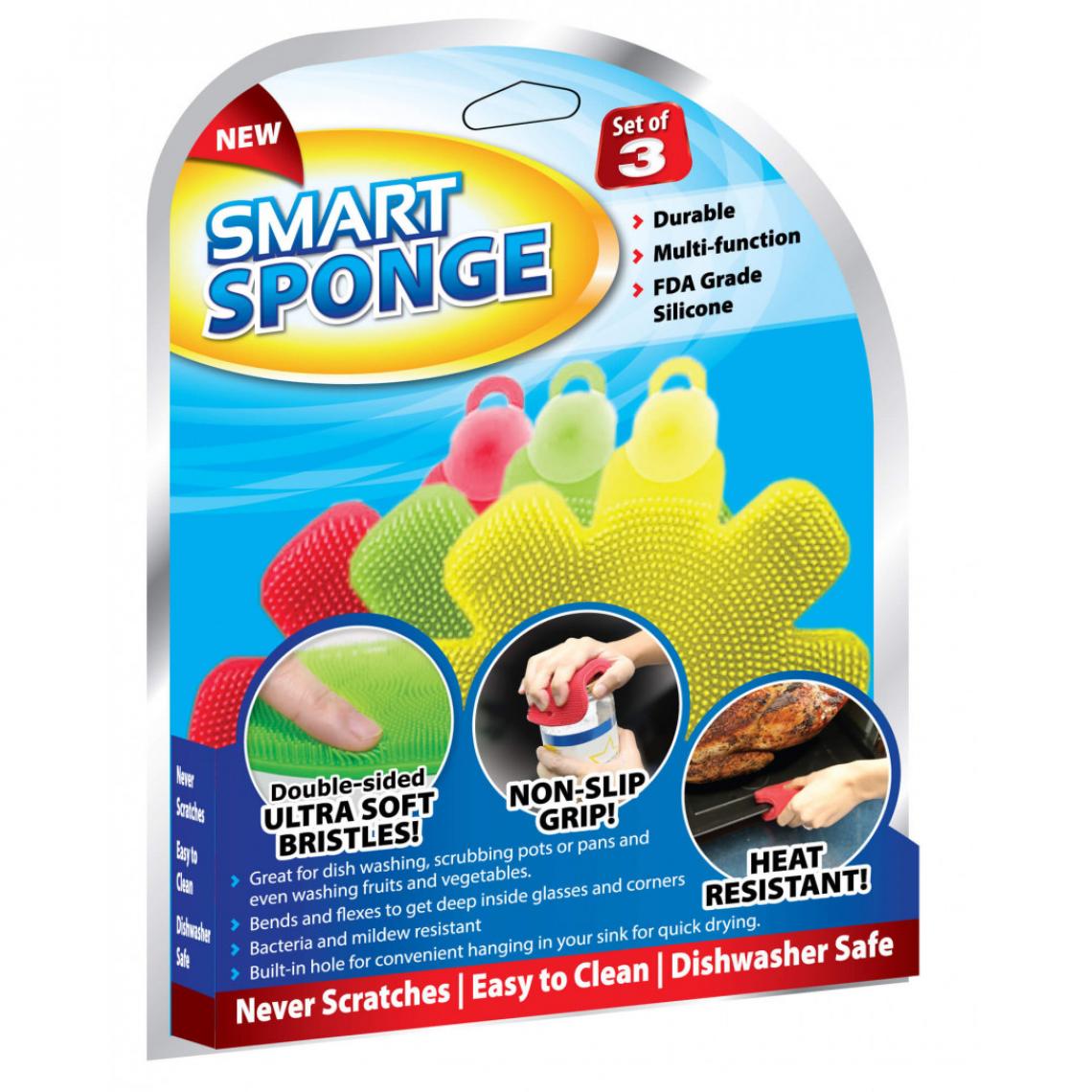 Venteo - Éponges Smart Sponge - Durables, multi-usages, Souples et résistantes à la chaleur - Lot de 3 - Aspirateur balai