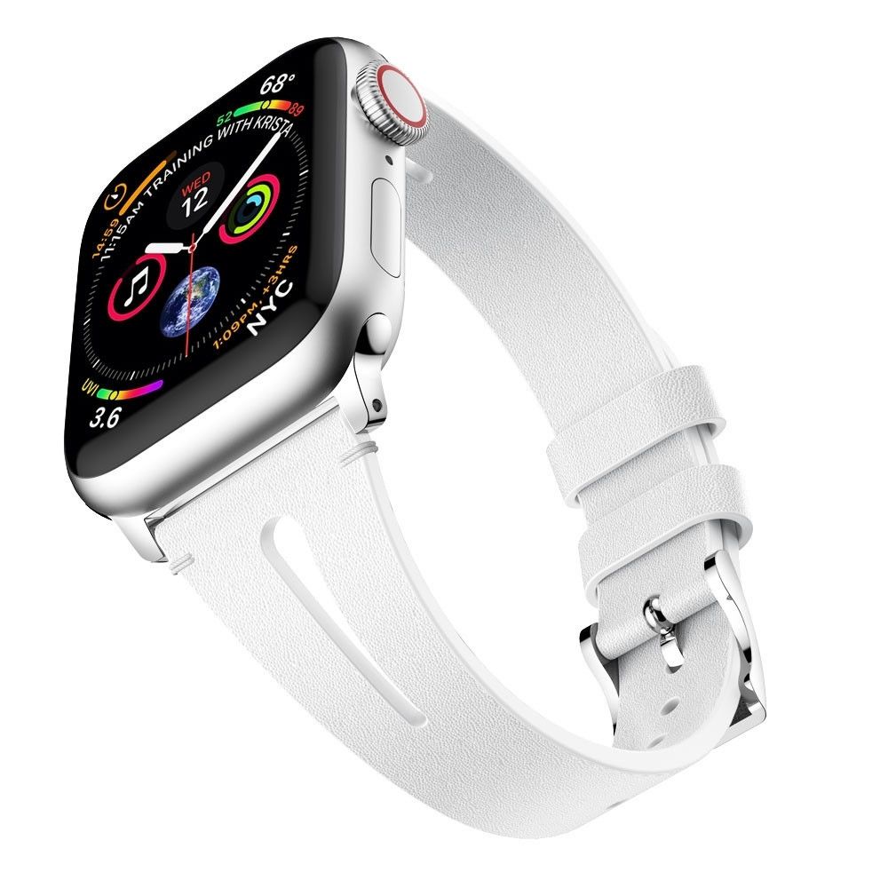 Wewoo - Bracelet en cuir forme de goutte d'eau pour montre-bracelet Apple Watch séries 43 et 2 et 1 et 42 mm blanc - Accessoires montres connectées