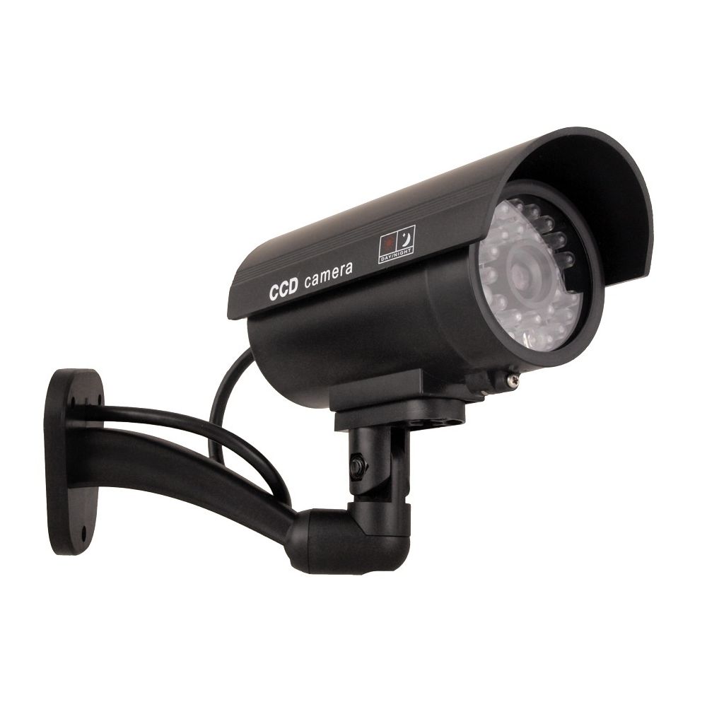 marque generique - Caméra factice IR LED rouge clignotante Imitation réaliste Étanche noire - Caméra de surveillance connectée
