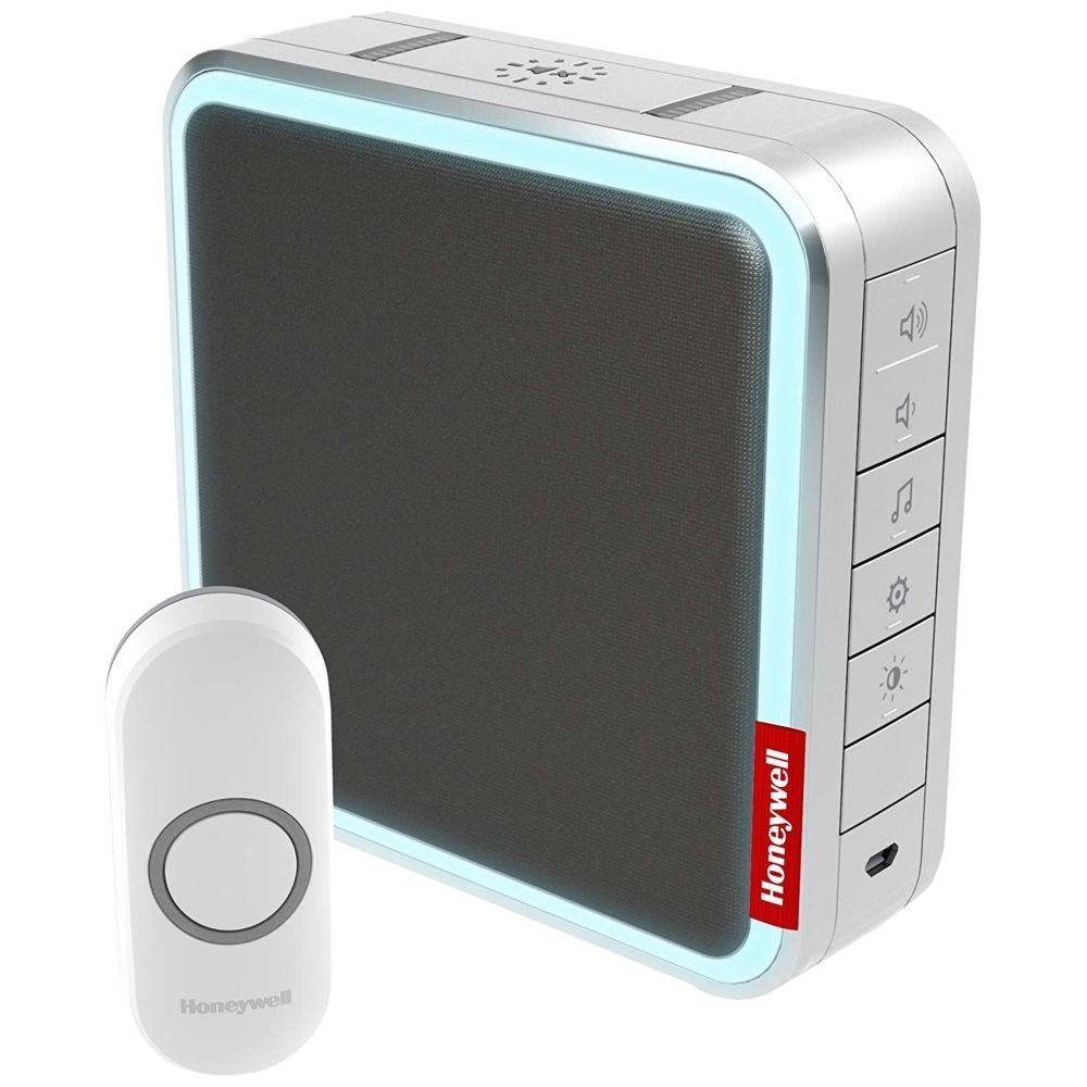 Honeywell - Honeywell DC917NG 9 Series Wireless 200 Meter Doorbell MP3 Player with Halo Light Gray - Sonnette et visiophone connecté