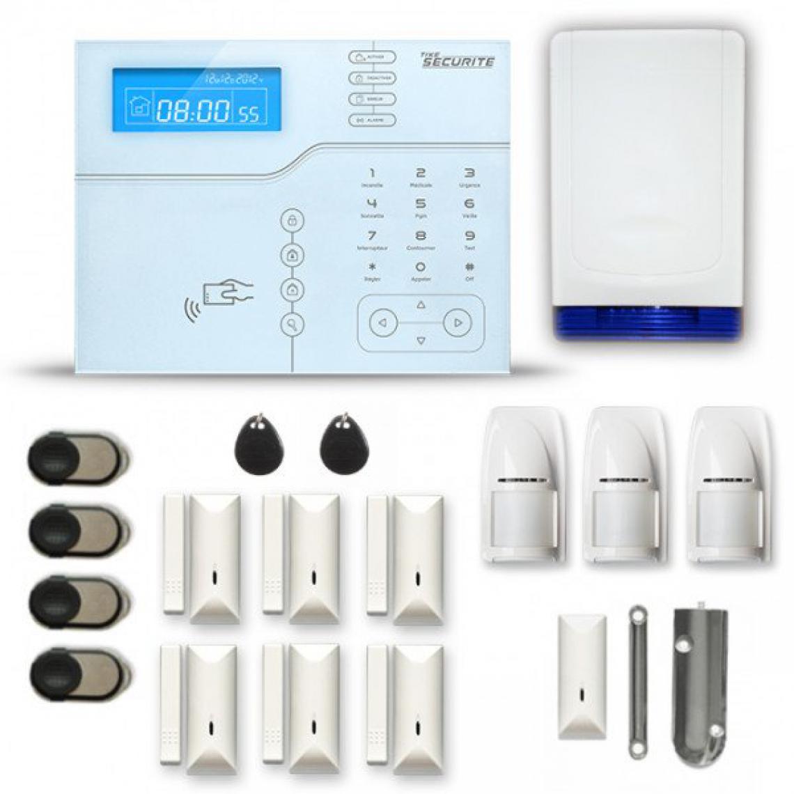 Tike Securite - Alarme maison sans fil SHB57 GSM/IP avec option GSM incluse - Alarme connectée