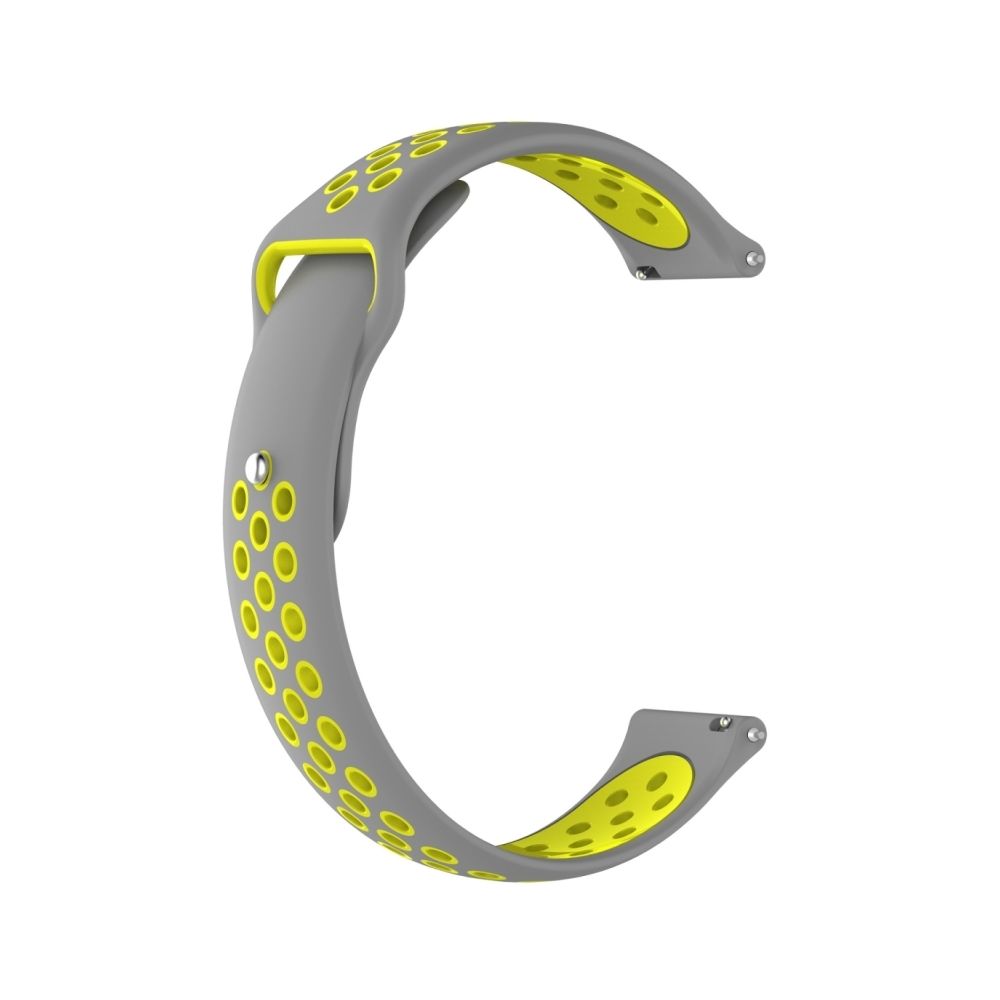 Wewoo - Bracelet pour montre connectée Bande de double couleur Galaxy S3 Ticwatch Pro jaune + gris - Bracelet connecté