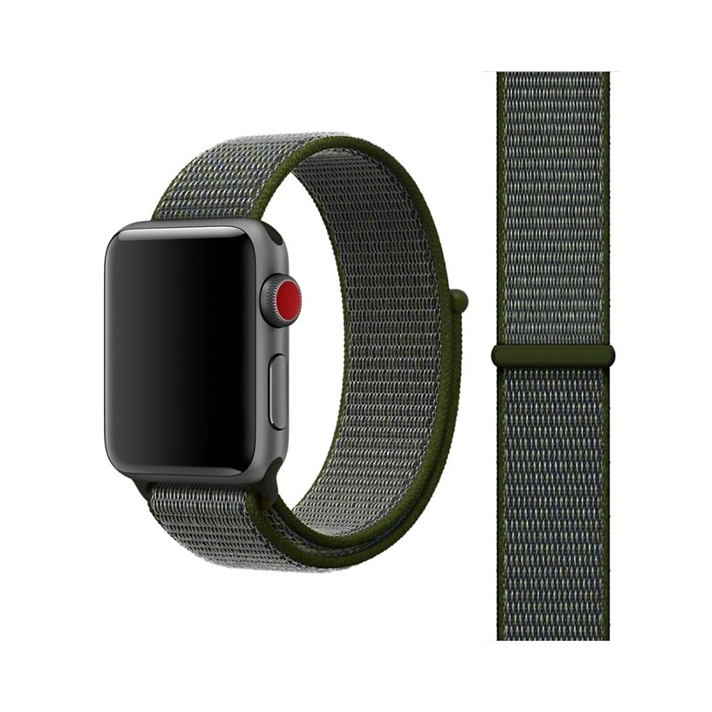 Wewoo - Bracelet vert armée pour Apple Watch Series 3 et 2 & 1 38mm simple de montre en nylon de mode avec Magic Stick - Accessoires Apple Watch