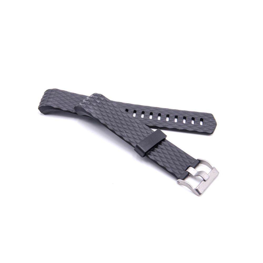 Vhbw - vhbw bracelet TPE compatible avec Fitbit Charge 2 montre connectée - 12.5cm + 9cm design 3D noir - Accessoires montres connectées