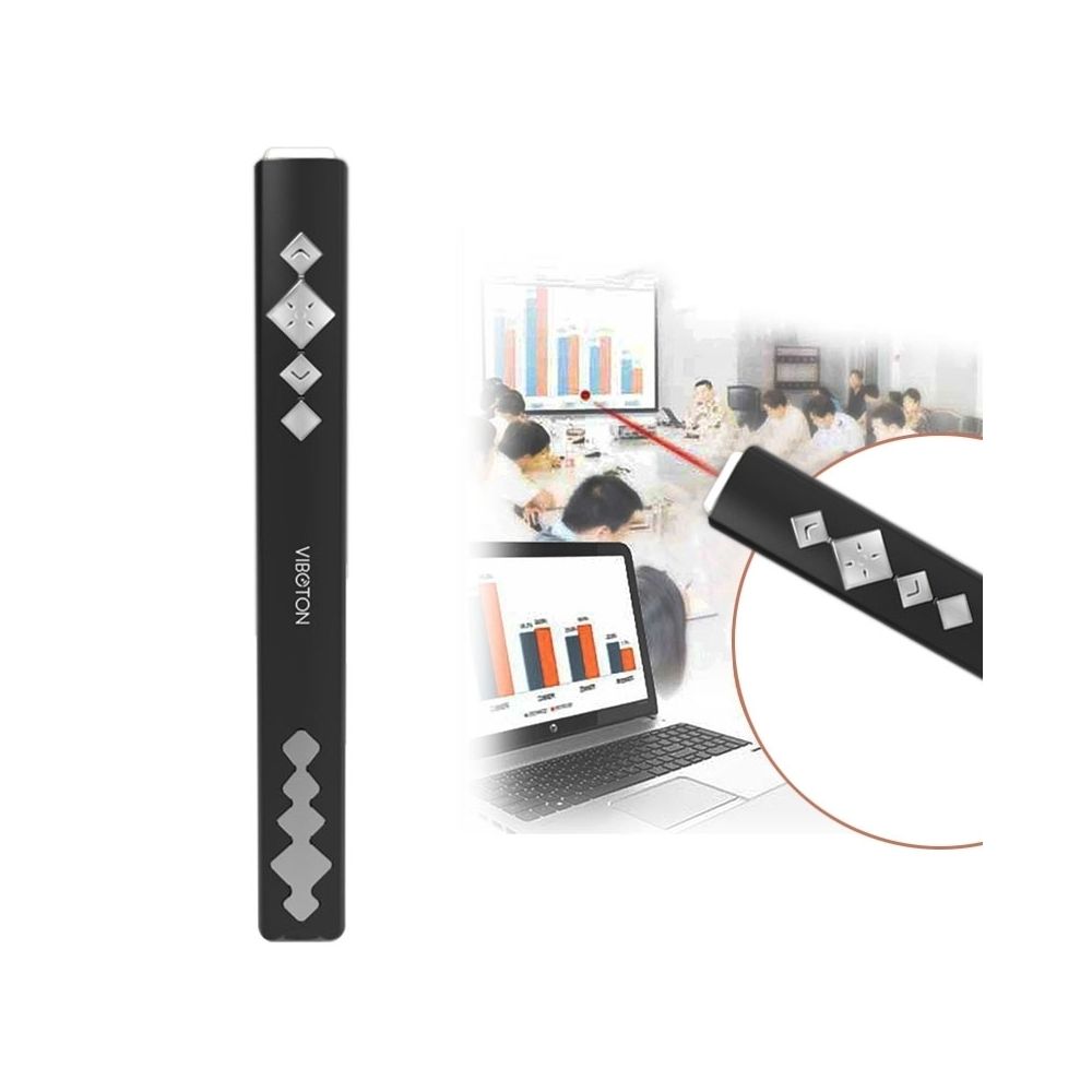 Wewoo - Télécommande noir 2.4GHz Présentation multimédia à distance PowerPoint Clicker Handheld Controller Pen avec récepteur USB, distance de contrôle: 10m - Accessoires de motorisation