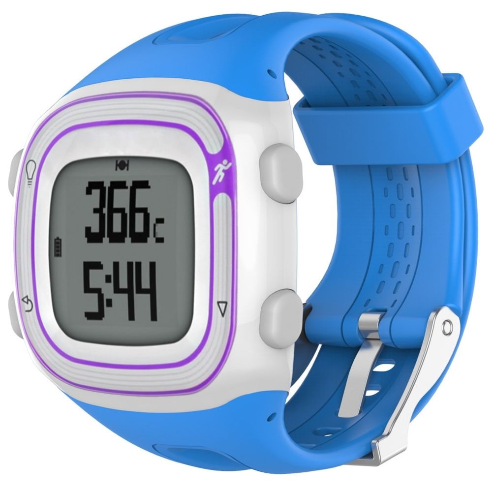 Wewoo - Bracelet pour montre connectée Dragonne Sport en silicone Garmin Forerunner 10/15 bleu foncé - Bracelet connecté