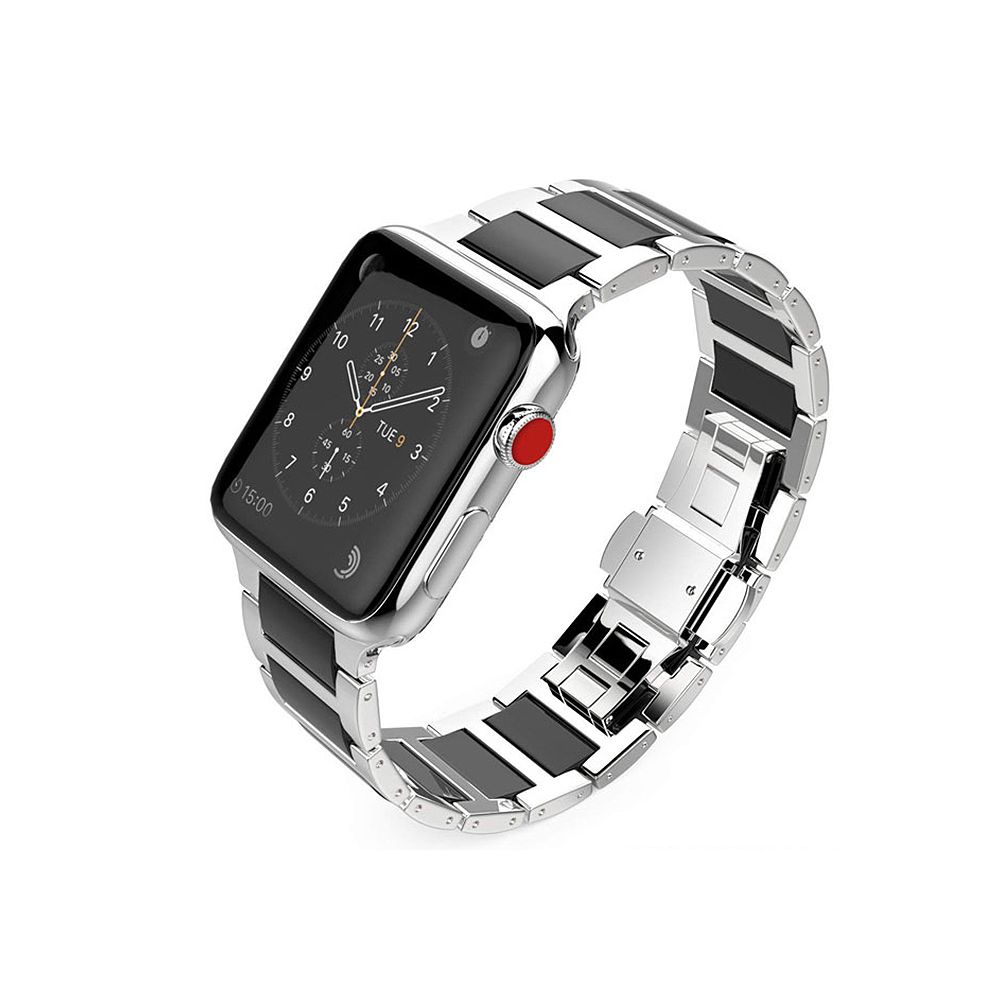 Izen - Bracelet En Céramique Acier Inoxydable Pour Apple Watch Modèle 38Mm 40Mm_Bk - Accessoires Apple Watch