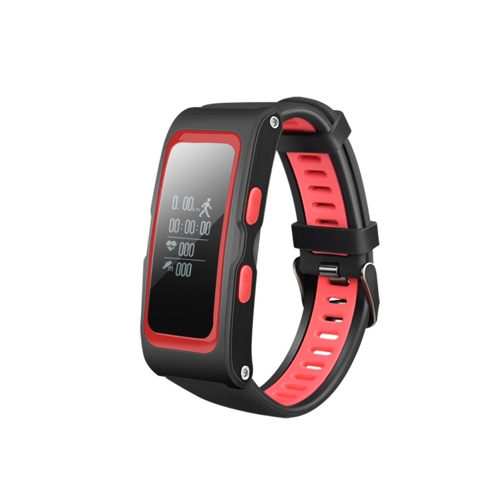 Wewoo - Bracelet connecté rouge 0,96 pouces écran tactile OLED GPS Record Track Smart Bracelet, IP67 imperméable à l'eau, podomètre de / Moniteur de fréquence cardiaque / de pression artérielle / notification Rappel / d'appel / Alarme intelligente / Répondre aux - Bracelet connecté