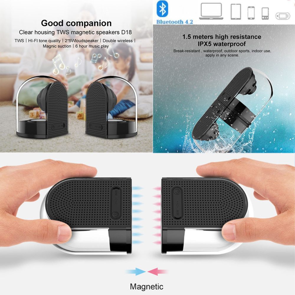 Generic - OVEVO TWS Bluetooth étanche magnétique d'aspiration Haut-parleurs sans fil Surround Vrai - Accessoires de motorisation