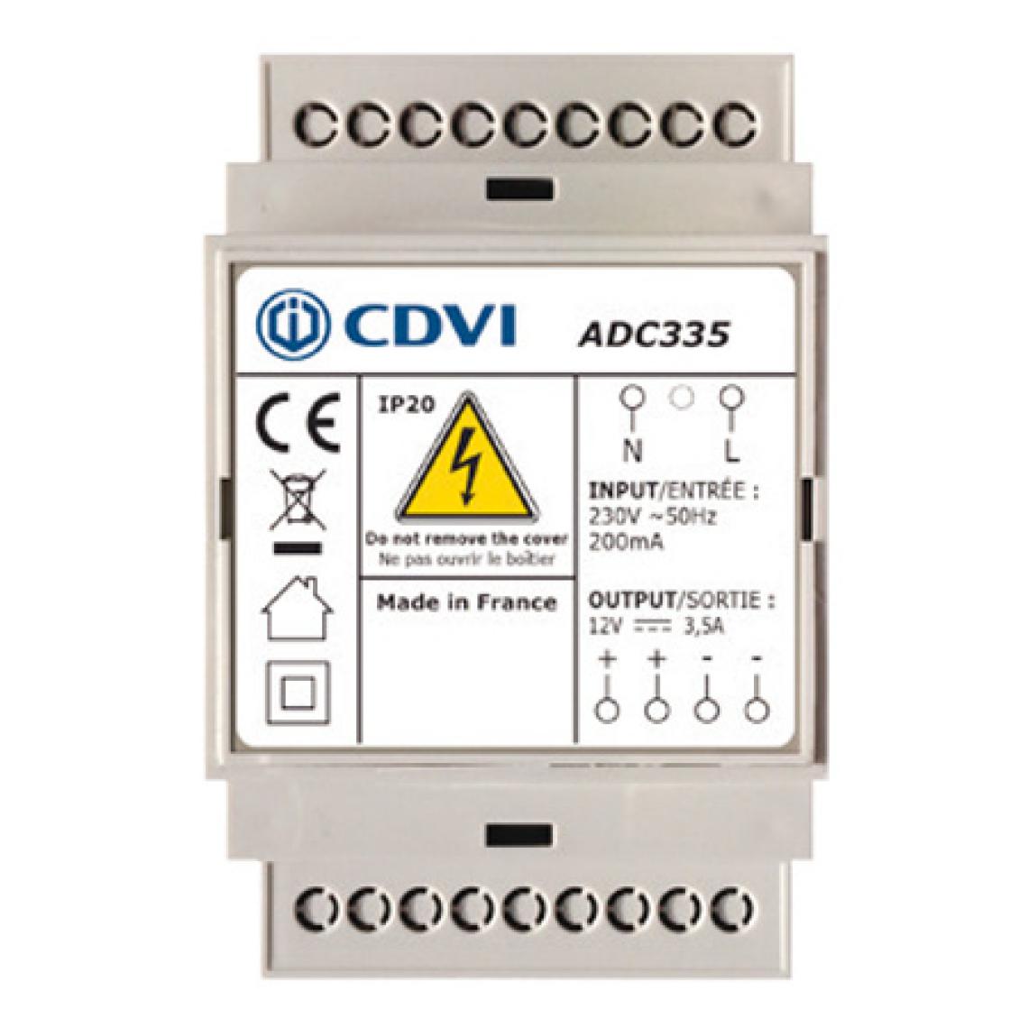 Cdvi - alimentation - a découpage - 12 volts - dc - 3a - 3 modules - cdvi adc335 - Accessoires de motorisation