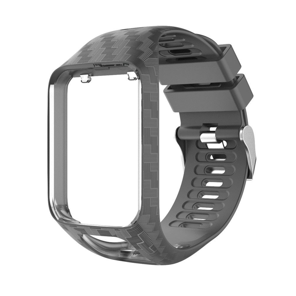 marque generique - Bracelet en silicone sculpture au radium gris foncé pour votre TomTom Runner 3/Golfer 2 - Accessoires bracelet connecté
