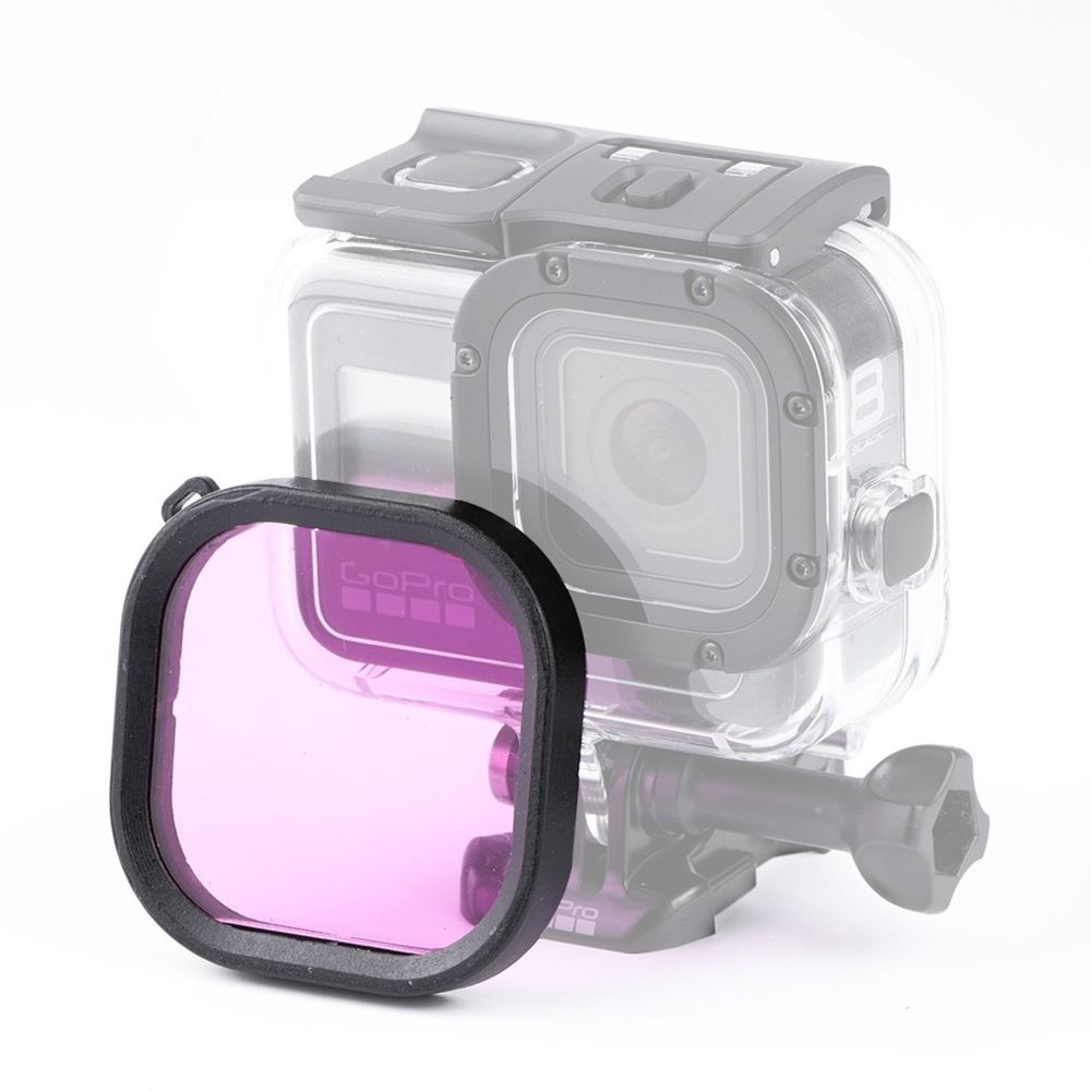 Wewoo - Boîtier carré Filtre de lentille de couleur de plongée pour GoPro HERO8 étanche d'origine noir violet - Caméras Sportives