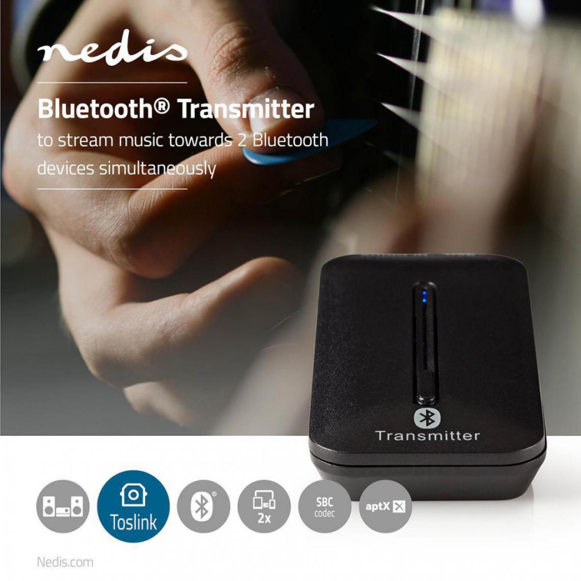 Nedis - Émetteur Audio sans Fil | Bluetooth® | Jusqu'à 2 Écouteurs | Noir - Passerelle Multimédia