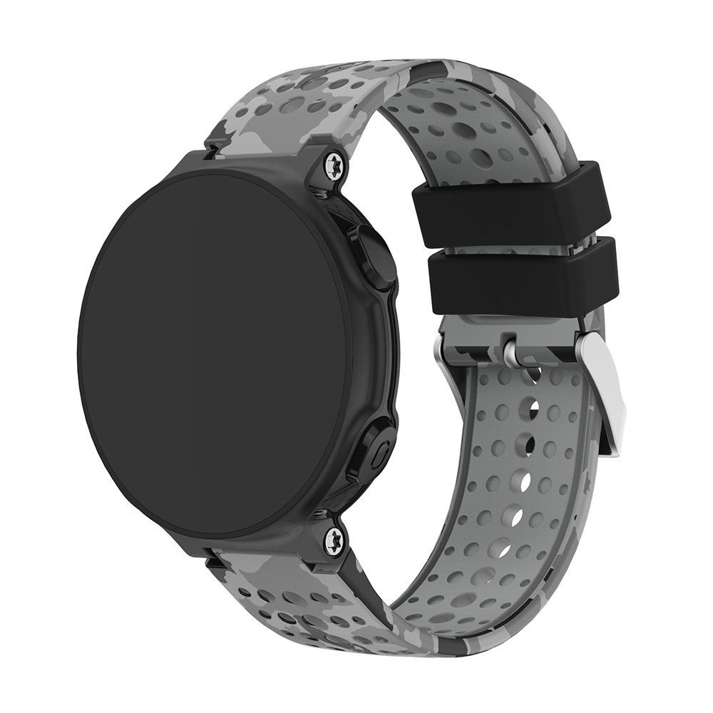 marque generique - Bracelet en silicone motif imprimé souple noir/gris pour votre Garmin Forerunner 220/230/235/620/63 - Accessoires bracelet connecté