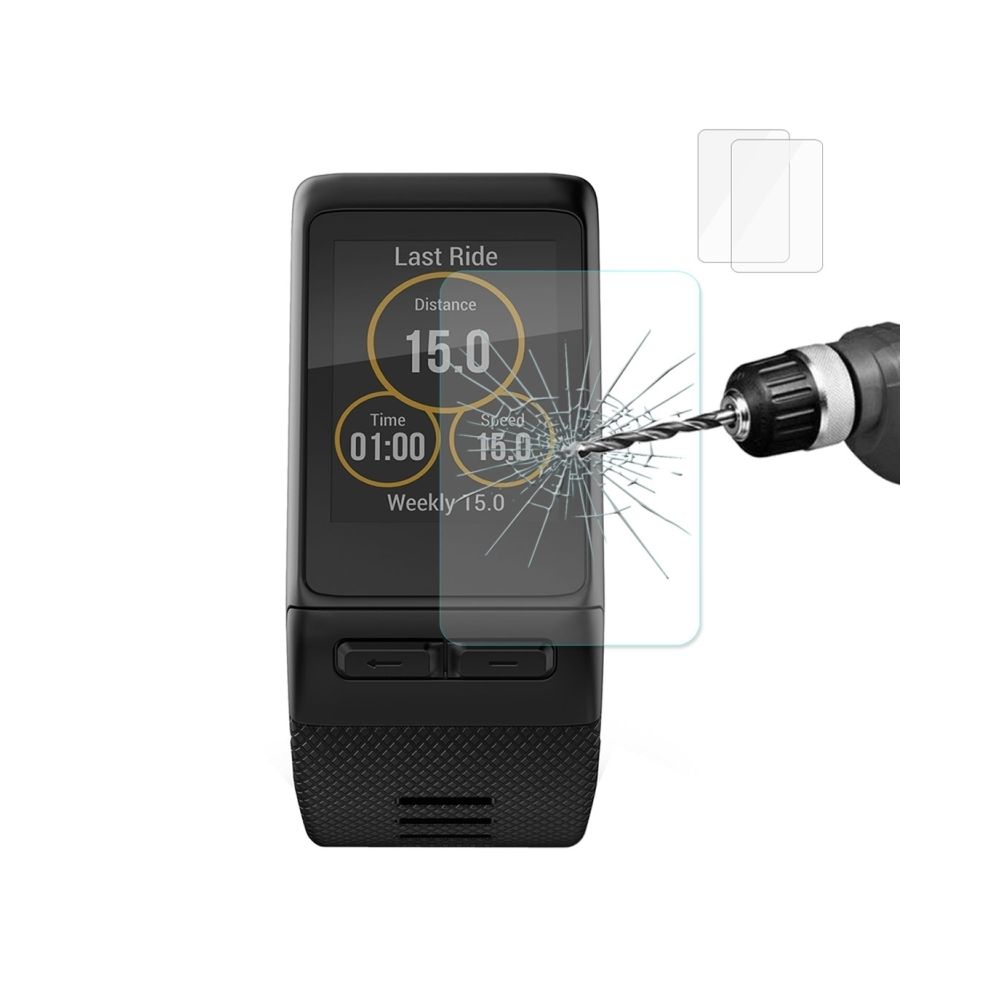 Wewoo - Film protecteur écran pour Garmin Vivoactive HR Smartwatch 0.2mm 9 H Dureté de Surface 2.15 D Antidéflagrant En Verre Trempé D'écran 2 PCS - Accessoires montres connectées