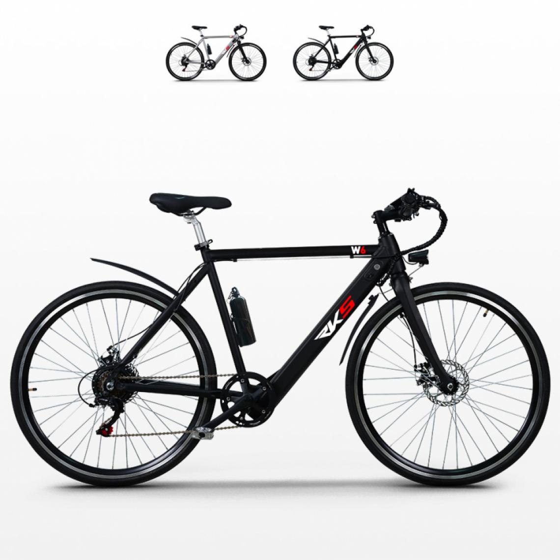 RKS - Vélo électrique avec cadre en aluminium ebike pour homme 250W Shimano W6, Couleur: Noir - Vélo électrique