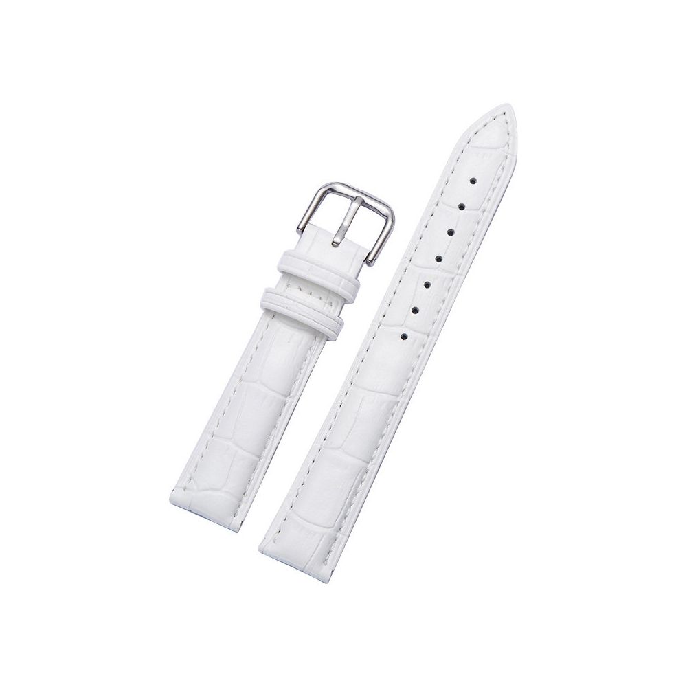 Wewoo - Bracelet pour montre connectée Dragonne en cuir de détachable de montreSpécification 16mm Blanc - Bracelet connecté