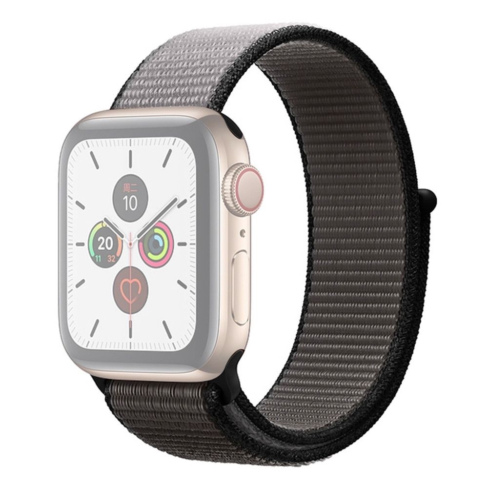 Wewoo - Pour Apple Watch séries 5 et 4 40 mm / 3 et 2 et 1 bracelet en nylon de couleur assortie 38 mm noir + gris - Accessoires Apple Watch