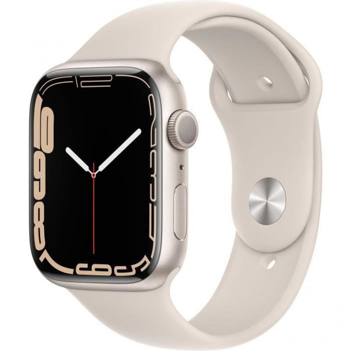 Apple - Apple Watch Series 7 GPS - 45mm - Boîtier Starlight Aluminium - Bracelet Starlight Sport - Apple Watch