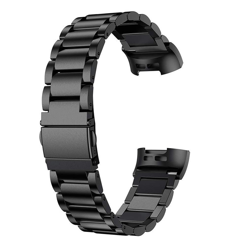 marque generique - Bracelet en métal trois perles noir pour votre Fitbit Charge 3 - Accessoires bracelet connecté