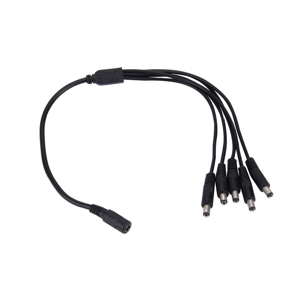 Wewoo - 1 Femelle à 5 Fiche noir mâle 5,5 x 2,1 mm DC Câble d'alimentation - Accessoires sécurité connectée