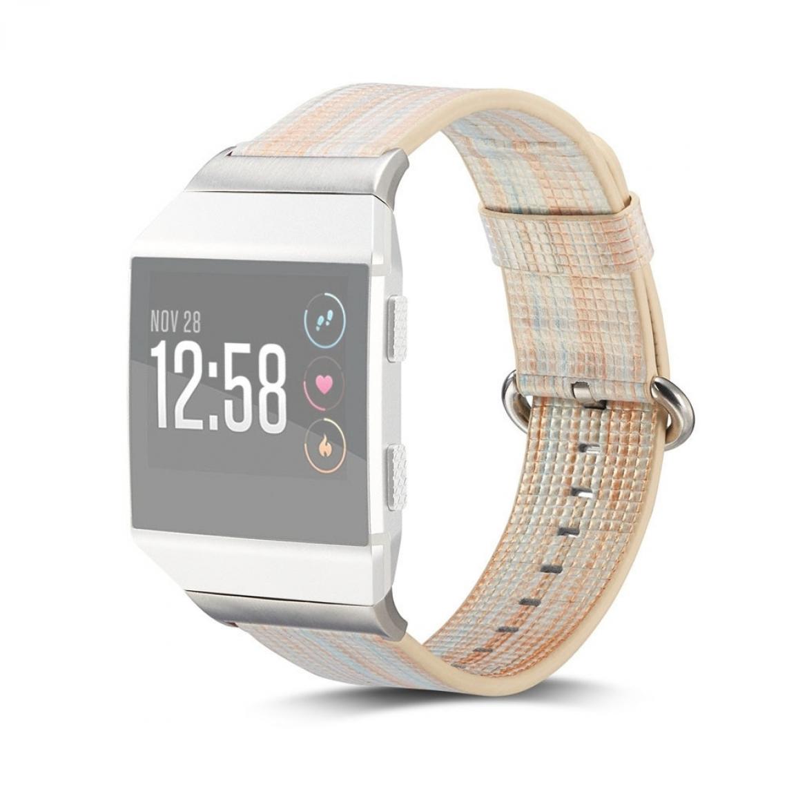 Wewoo - Bracelet pour montre connectée en cuir avec dessin coloré Fitbit Ionic - Accessoires montres connectées