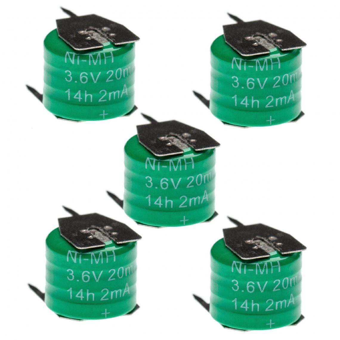 Vhbw - vhbw 5x Batteries remplacement pour 3/V15H pour modéle RC (20mAh, 3,6V, NiMH), avec connexion à 3 broches - Autre appareil de mesure