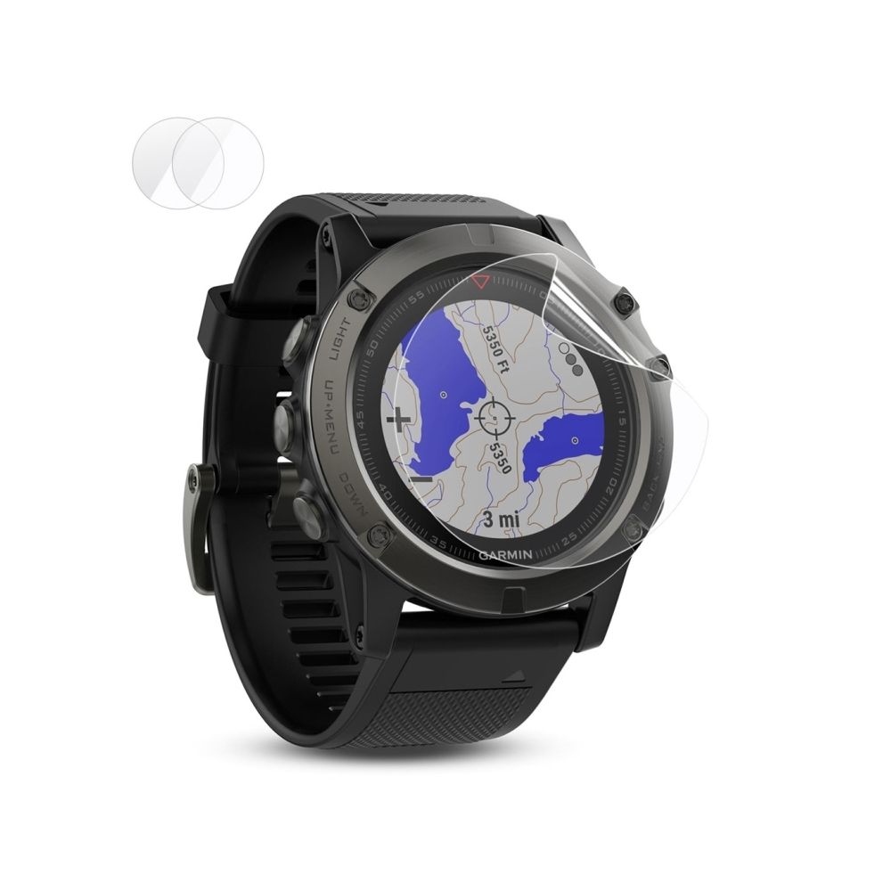 Wewoo - Film protecteur écran pour Garmin Fenix 5X Smartwatch HD de protection 2 PCS - Accessoires montres connectées