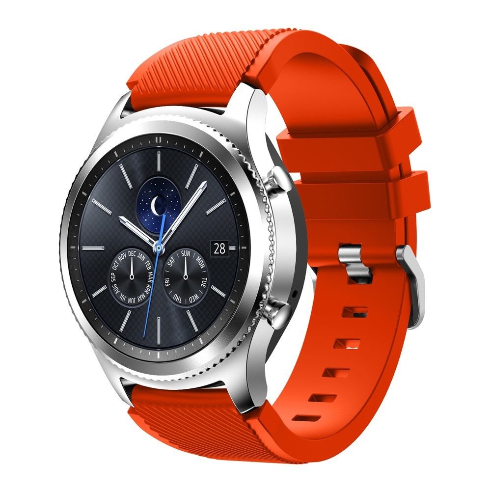 marque generique - Bracelet Soft Silicone Sports pour Samsung Gear S3 Frontier / S3 Classic - Orange - Accessoires bracelet connecté
