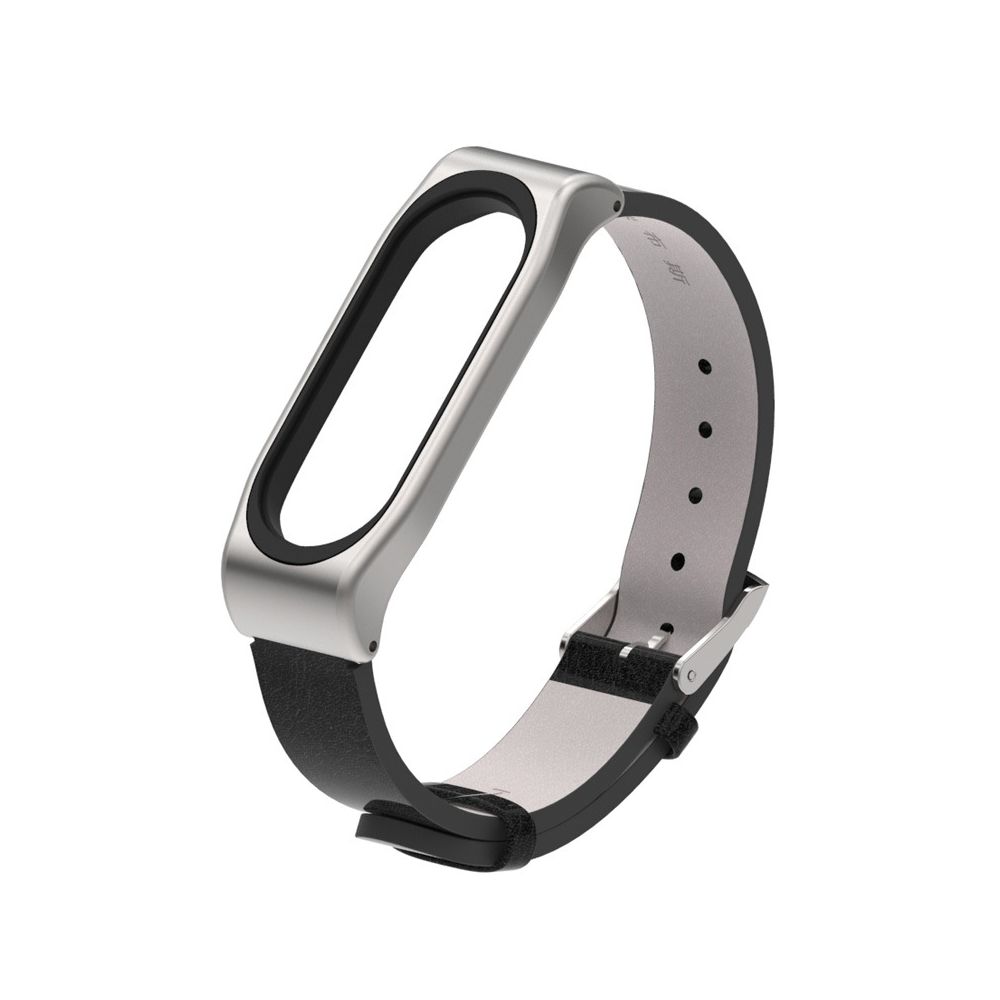 Wewoo - Bracelet en cuir PU Mijobs pour bracelet Xiaomi Mi Band 3, bracelet magnétique sans vis, bracelet magnétique Mi Band3, remplacement de la bande, accessoires non inclus - Bracelet connecté
