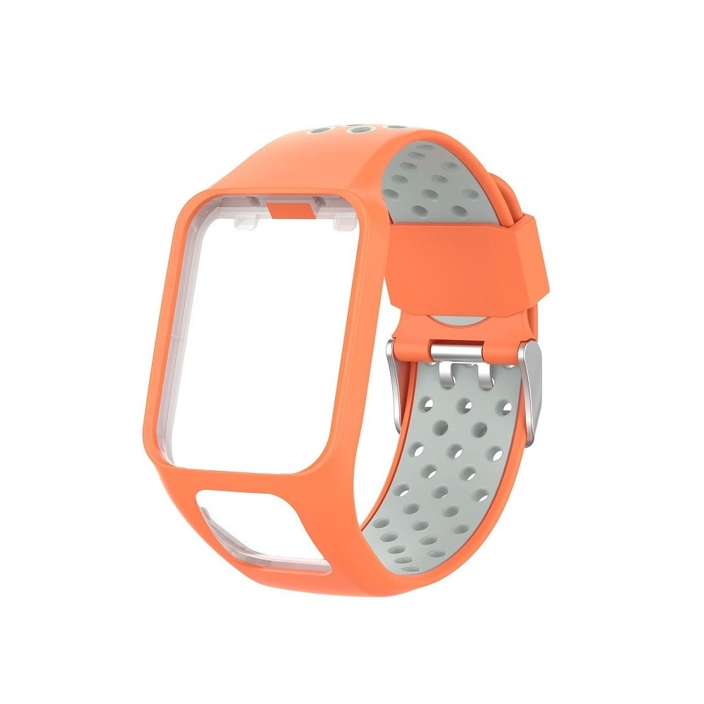 Wewoo - Bracelet pour montre connectée TomTom Spark Runner 2/3 Strapmodèle universelsilicone bicolore gris orange - Bracelet connecté