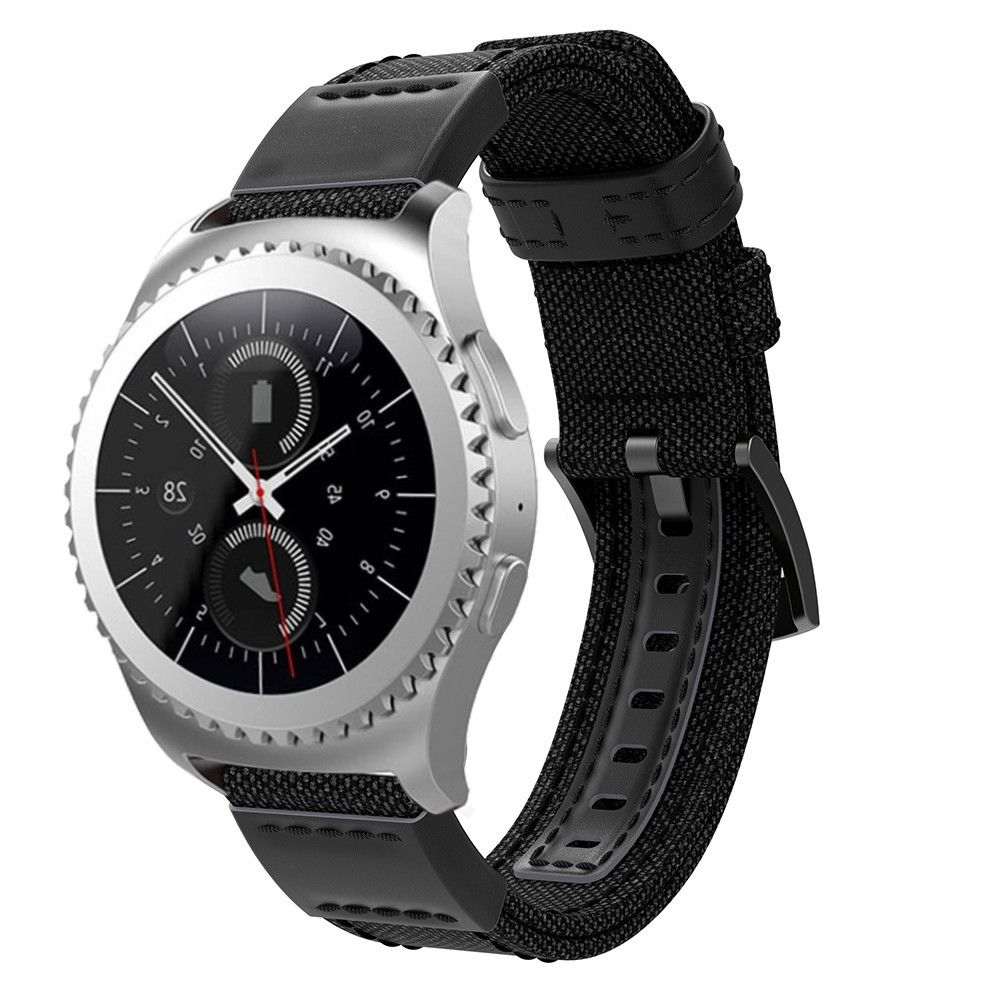 Wewoo - Bracelet pour montre connectée en cuir et Samsung Gear S2 / Galaxy Active 42 mmtaille du 135 + 96 mm noir - Bracelet connecté
