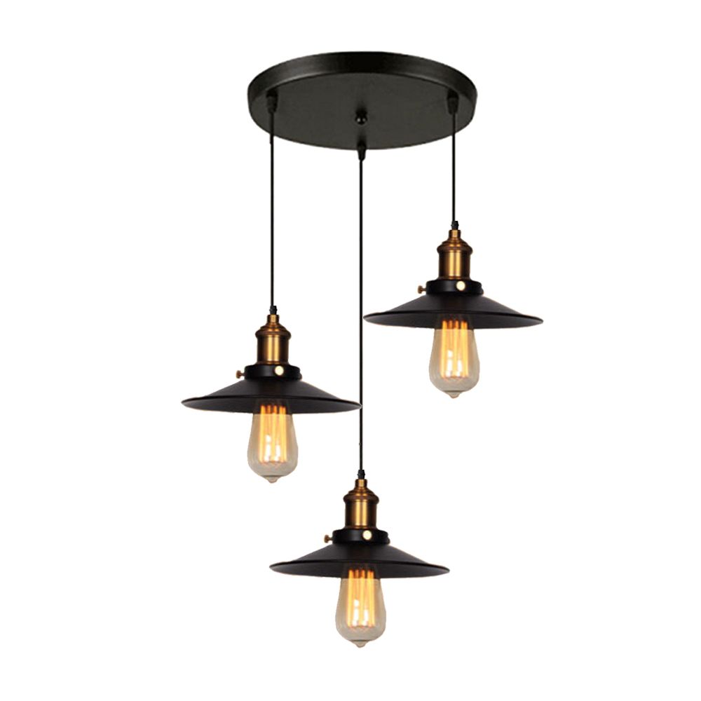 Stoex - Suspension industrielle vintage luminaire en métal fer , rétro lustre lampe plafonnier corde ajustable pour cuisine salle à manger salon bar - Suspensions, lustres