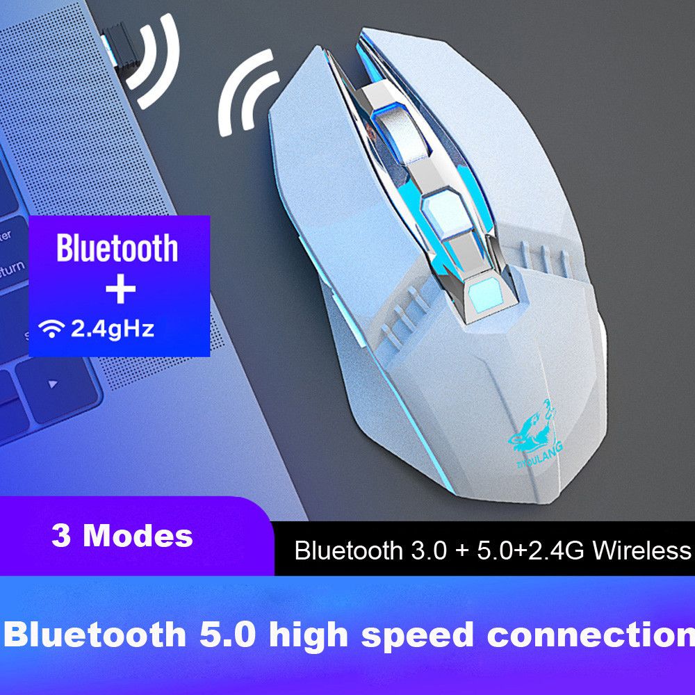 Generic - Souris de jeu rechargeable sans fil à trois modes Bluetooth 5.0 + 3.0 + 2.4G X5 - B - Souris