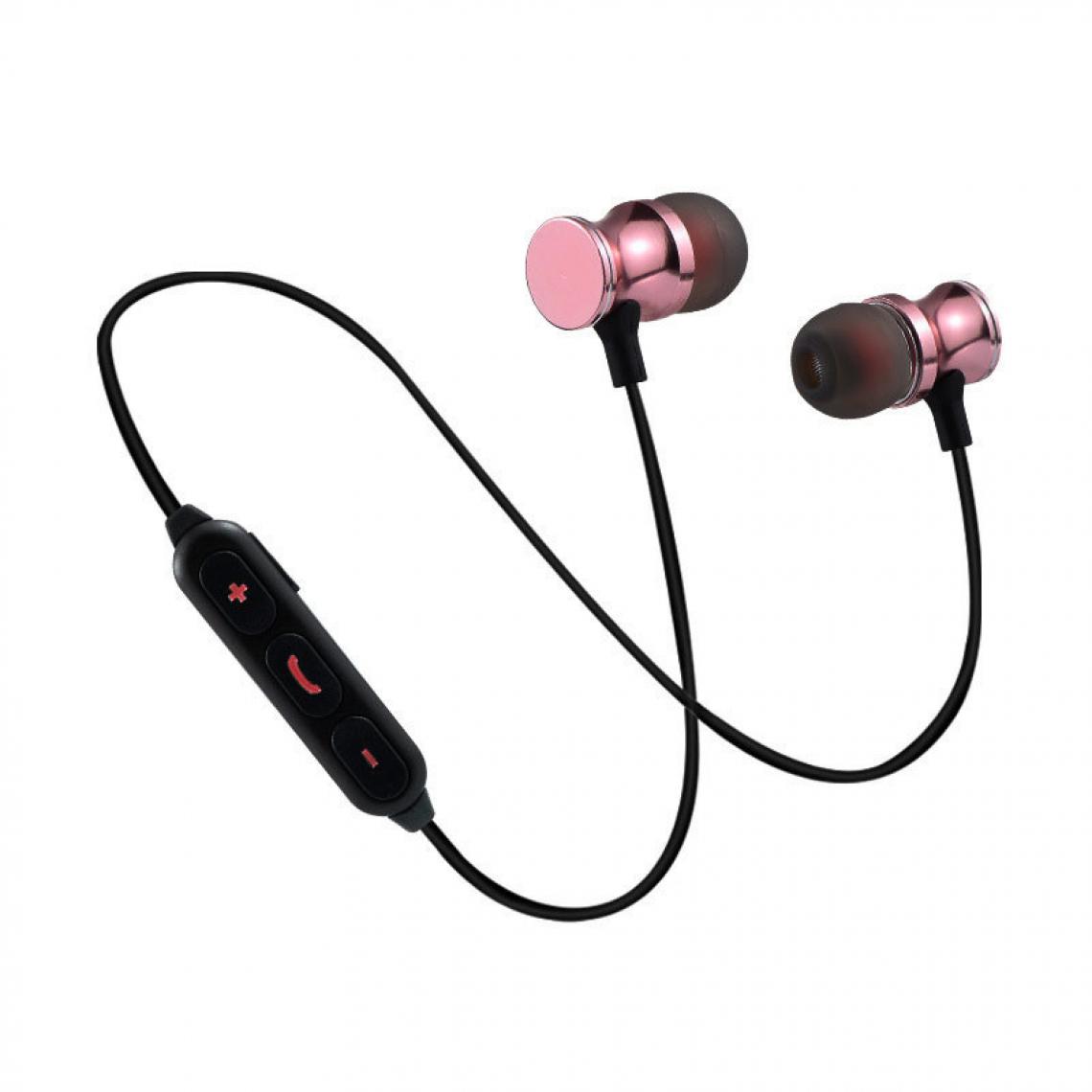 Shot - Ecouteurs Bluetooth Metal pour HUAWEI P40 lite E Smartphone Sans Fil Telecommande Son Main Libre INTRA-AURICULAIRE (ROSE) - Ecouteurs intra-auriculaires