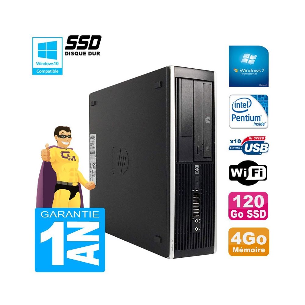 Hp - PC HP Compaq Pro 6300 SFF G630 RAM 4Go Disque 120Go SSD Graveur DVD Wifi W7 - PC Fixe