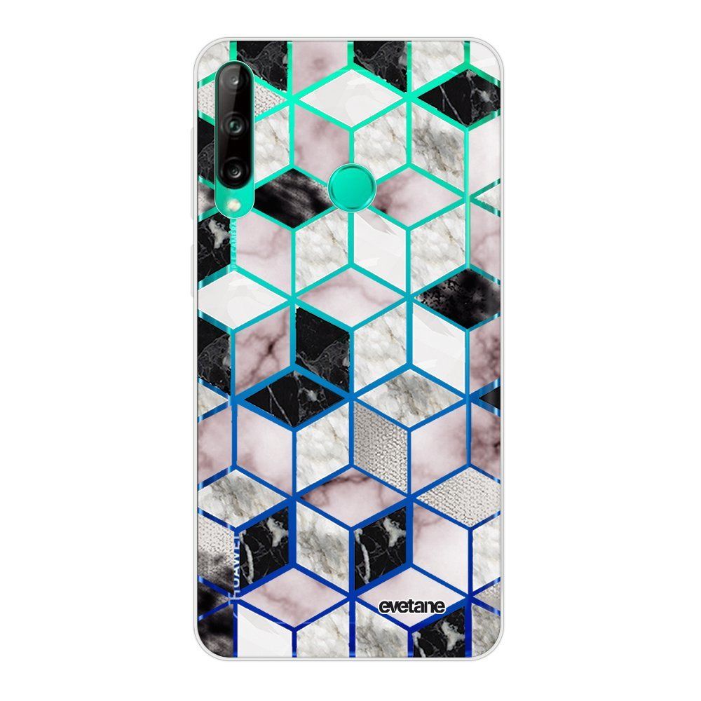 Evetane - Coque Huawei P40 Lite E souple transparente Cubes Géométriques Motif Ecriture Tendance Evetane - Coque, étui smartphone
