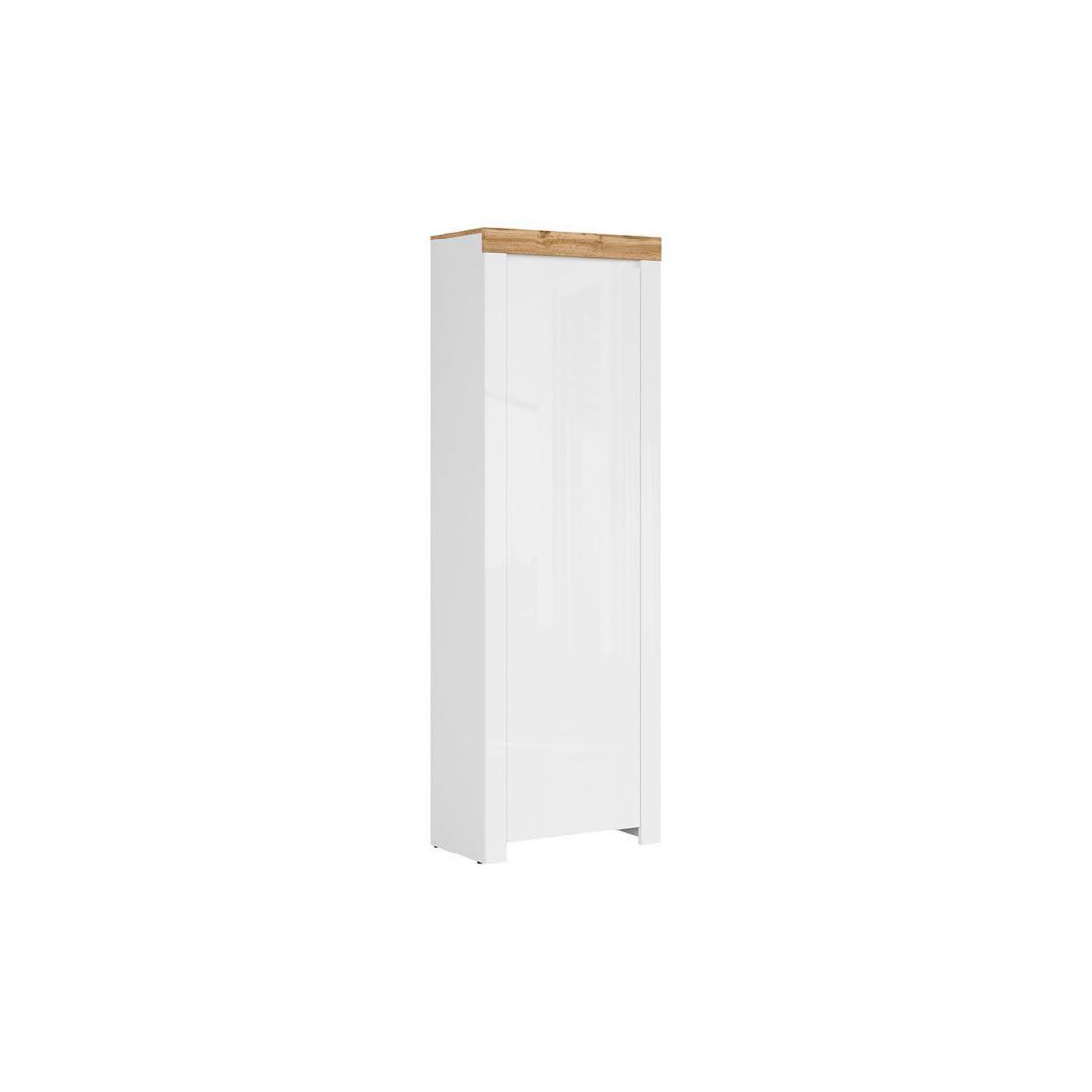 Hucoco - HOLTENSO - Armoire simple style scandinave chambre/couloir - 203.5x68.5x37 - 1 porte - Meuble de chambre à coucher - Blanc - Armoire