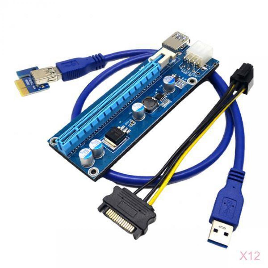 marque generique - Câble Adaptateur D'alimentation D'extension Graphique PCI-e Express 1x à 16x USB 6Pin - Câble antenne
